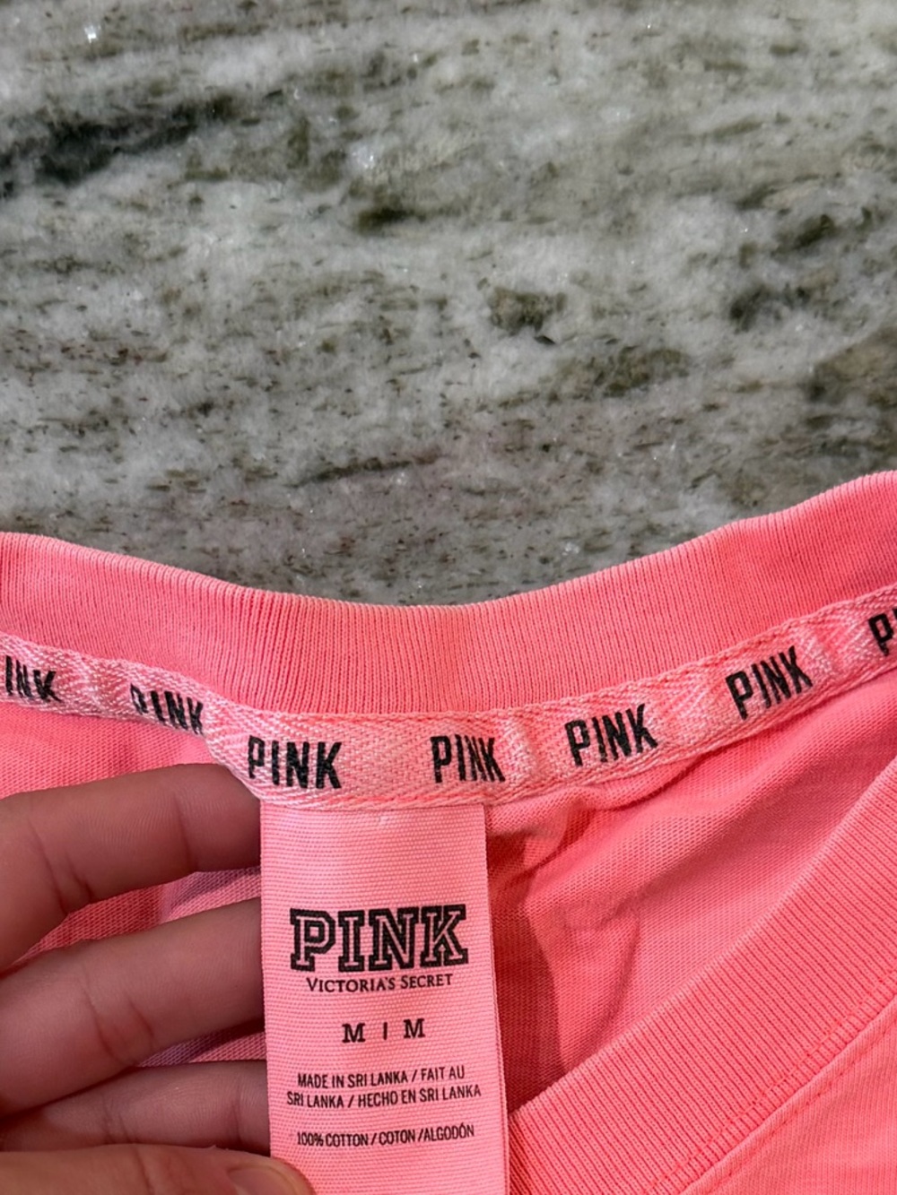 Victoria's Secret PINK Coral Pink Long Sleeve Tee Size Medium - Picture 3 of 4